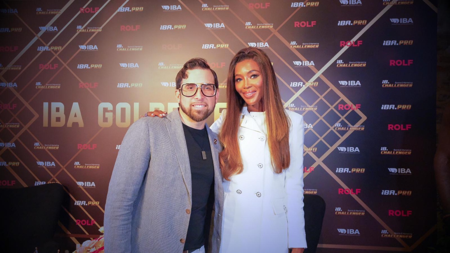 Joseph Hammond with Naomi Campbell at the IBA Golden Era event in Istanbul in July 2025.